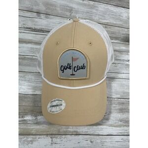 Tommy Bahama Men's Golf Club Flag Snapback Hat Baseball Cap Tan NEW WITH TAGS